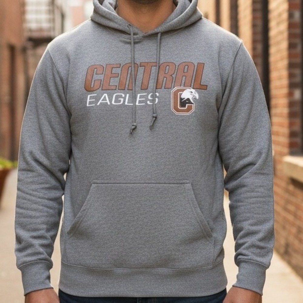 PEL ATHLETIC Gray Central Eagles Hoodie Sweatshirt Men's Size‎ S